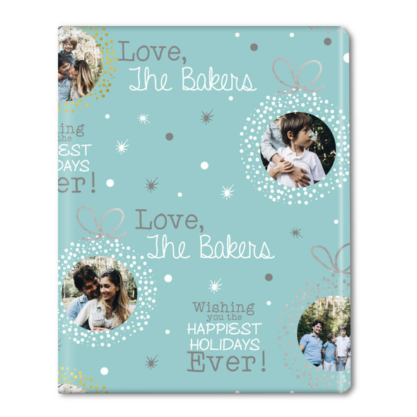 Dotted Frames Personalized Gift Wrap-Mint Dotted Frames Personalized Gift Wrap-Mint
