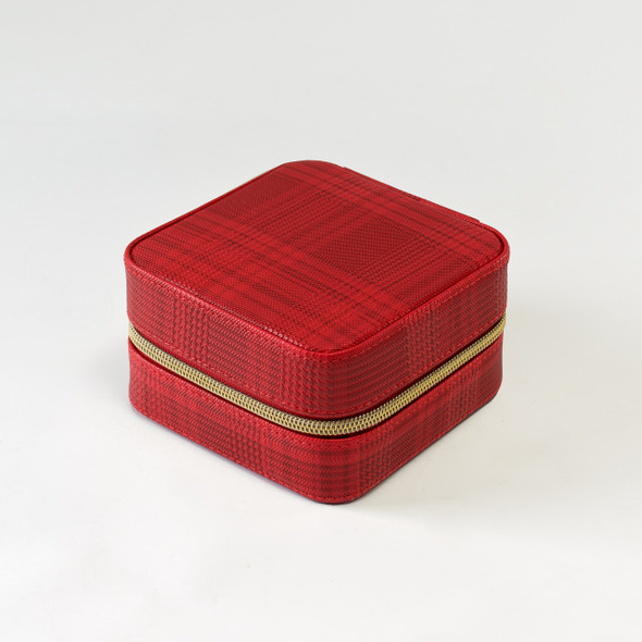 Red Glen Plaid Square Organizer - Vegan Leather Red Glen Plaid Square Organizer - Vegan Leather