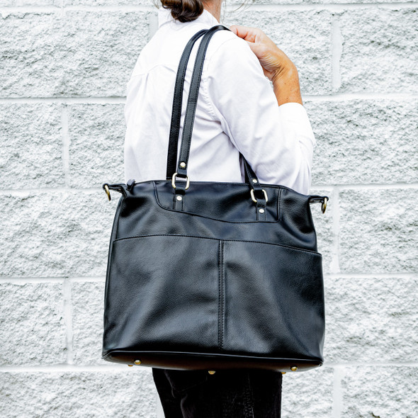 London Convertible Tote-Midnight - Vegan Leather London Convertible Tote-Midnight - Vegan Leather