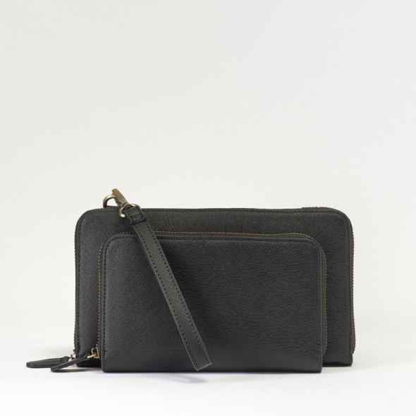 Wren Convertible Wristlet- Midnight Black - Vegan Leather Wren Convertible Wristlet- Midnight Black - Vegan Leather