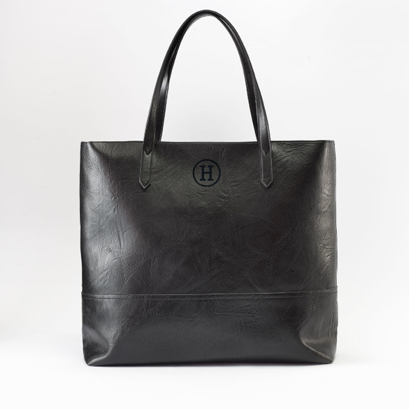 Kendall Carryall Tote- Midnight - Vegan Leather - Embroidered Kendall Carryall Tote- Midnight - Vegan Leather - Embroidered