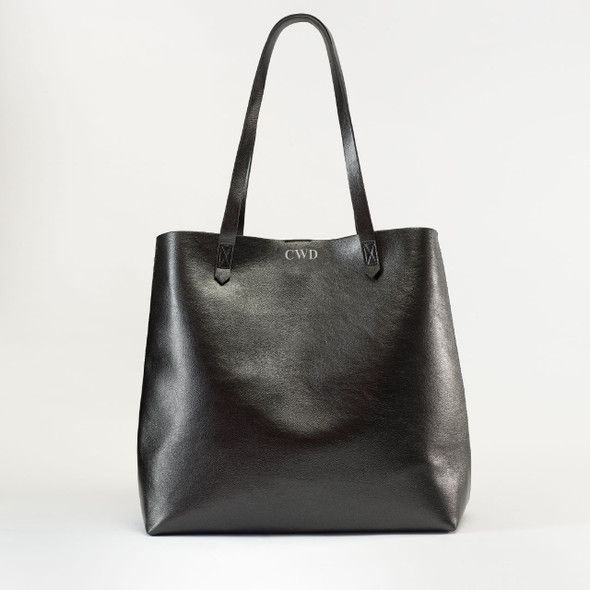 Graphite Avondale Tote - Vegan Leather - Stamped Graphite Avondale Tote - Vegan Leather - Stamped