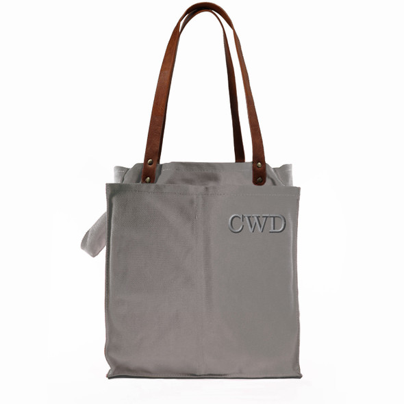 Graphite Canvas Multi-Pocket Ultimate Market Tote-Embroidered Graphite Canvas Multi-Pocket Ultimate Market Tote-Embroidered