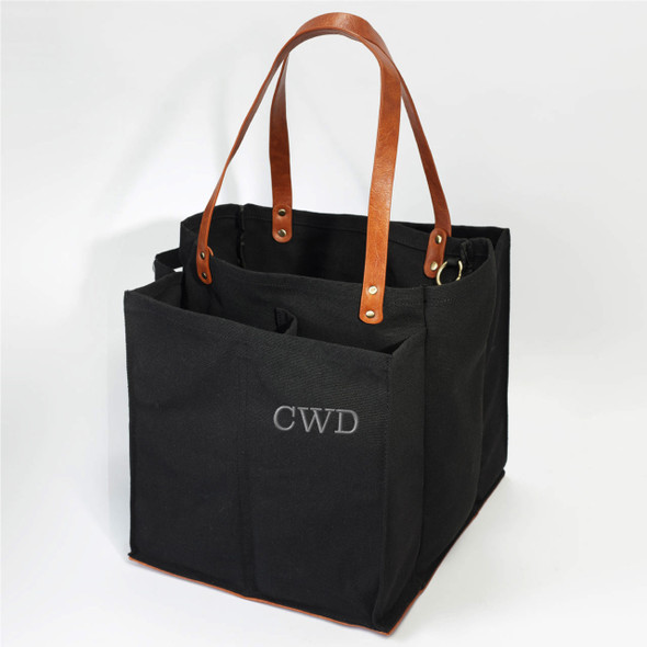 Midnight Canvas Multi-Pocket Ultimate Market Tote-Embroidered