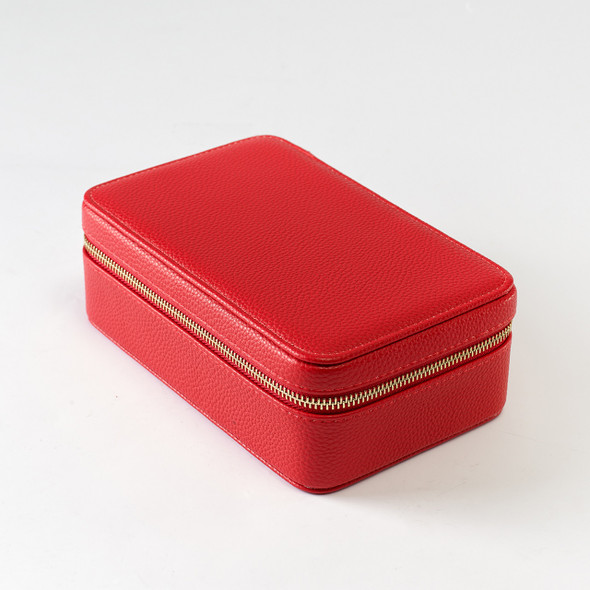 Red Rectangular Organizer - Vegan Leather - Stamped Red Rectangular Organizer - Vegan Leather - Stamped