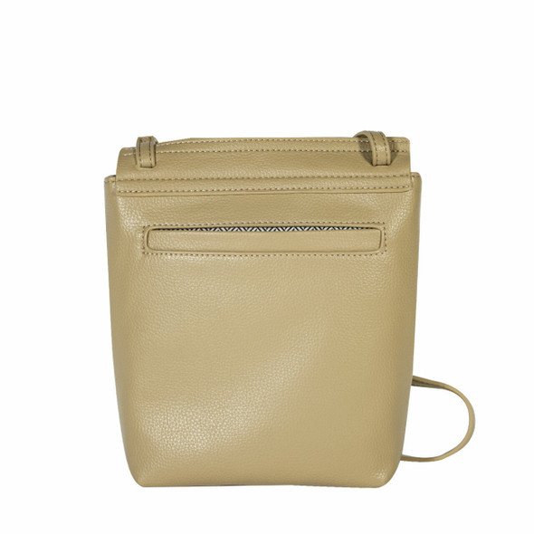Khaki Front Flap Crossbody - Vegan Leather - Stamped Khaki Front Flap Crossbody - Vegan Leather - Stamped