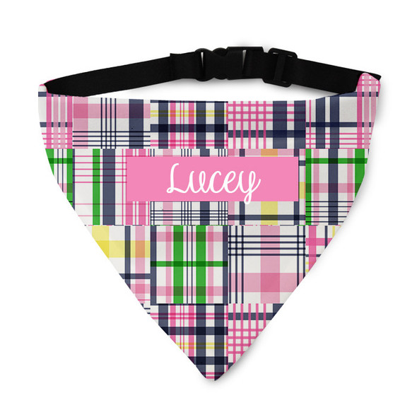 Pink Madras Pet Bandana Collar Pink Madras Pet Bandana Collar