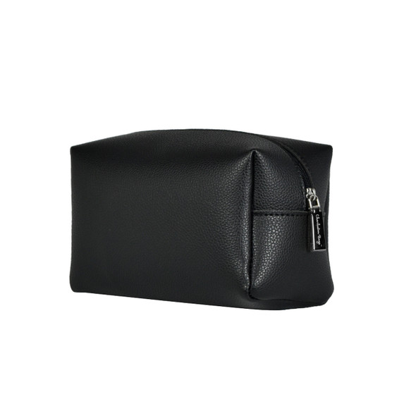 Vegan Leather Travel Pouch - Midnight - Stamped Vegan Leather Travel Pouch - Midnight - Stamped