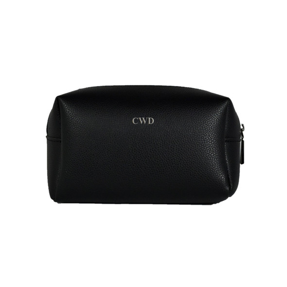 Vegan Leather Travel Pouch - Midnight - Stamped Vegan Leather Travel Pouch - Midnight - Stamped