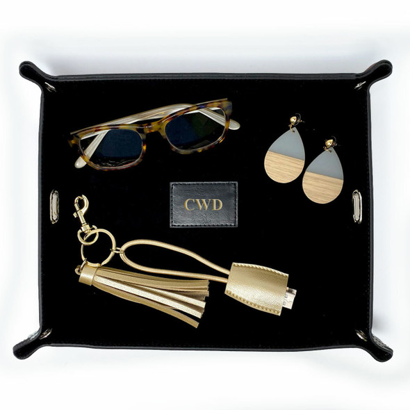 Midnight Catchall Valet - Vegan Leather - Stamped Midnight Catchall Valet - Vegan Leather - Stamped