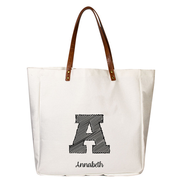 Sketched Letter Rover Tote Sketched Letter Rover Tote