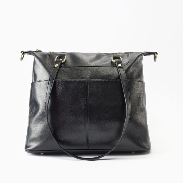 London Convertible Tote- Midnight - Vegan Leather - Stamped London Convertible Tote- Midnight - Vegan Leather - Stamped