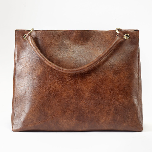 Brown Townsend Tote- Vegan Leather - Foil Stamped Brown Townsend Tote- Vegan Leather - Foil Stamped