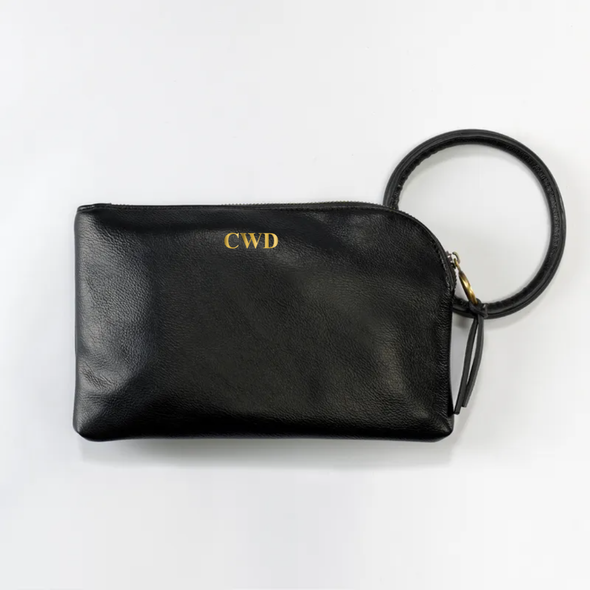 Vegan Leather Remi Wristlet - Midnight - Stamped Vegan Leather Remi Wristlet - Midnight - Stamped