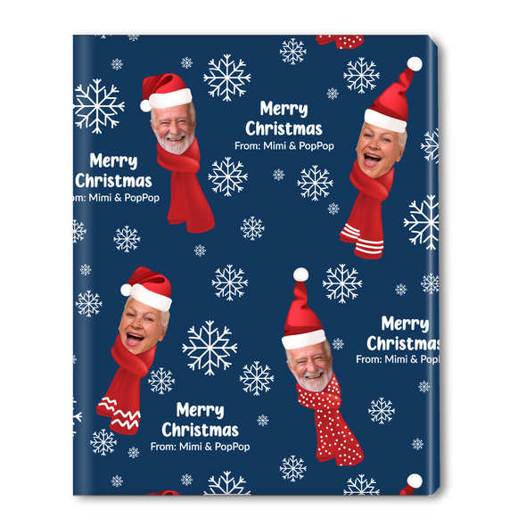 Santa Scarves Photo Personalized Gift Wrap Santa Scarves Photo Personalized Gift Wrap