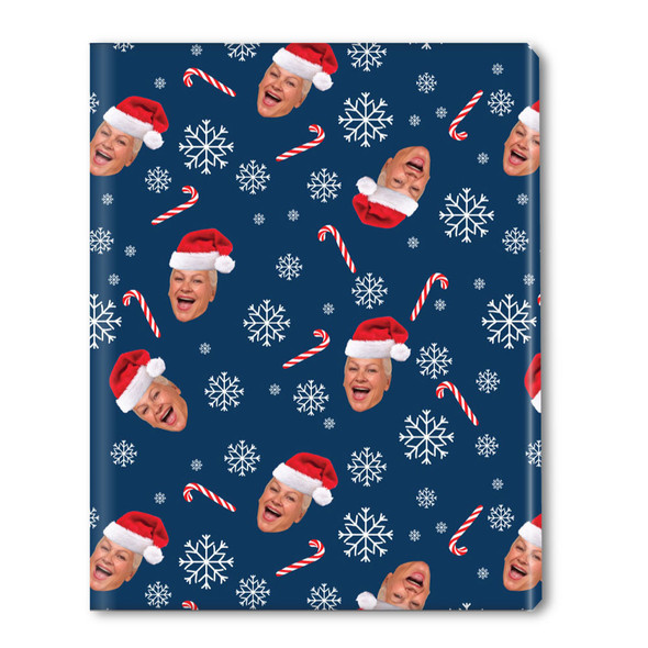 Santa Hats Photo Personalized Gift Wrap Santa Hats Photo Personalized Gift Wrap