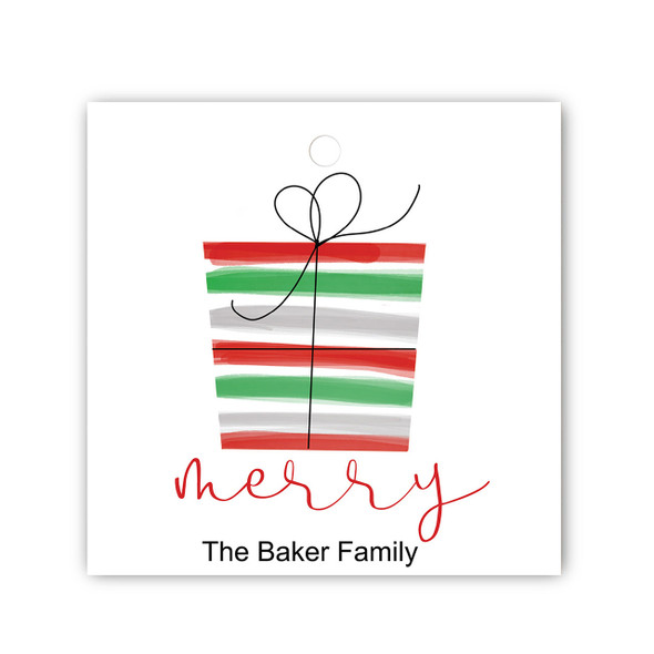 Merry Present Gift Tags- Set of 35 - Pearl Merry Present Gift Tags- Set of 35 - Pearl