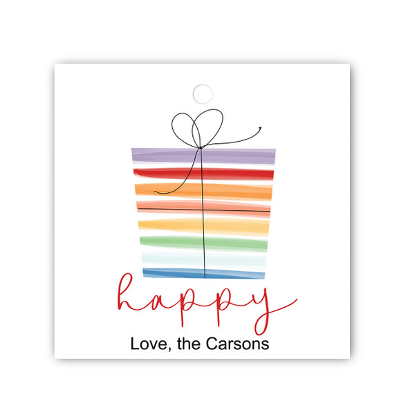 Happy Present Gift Tags- Set of 35 - Pearl