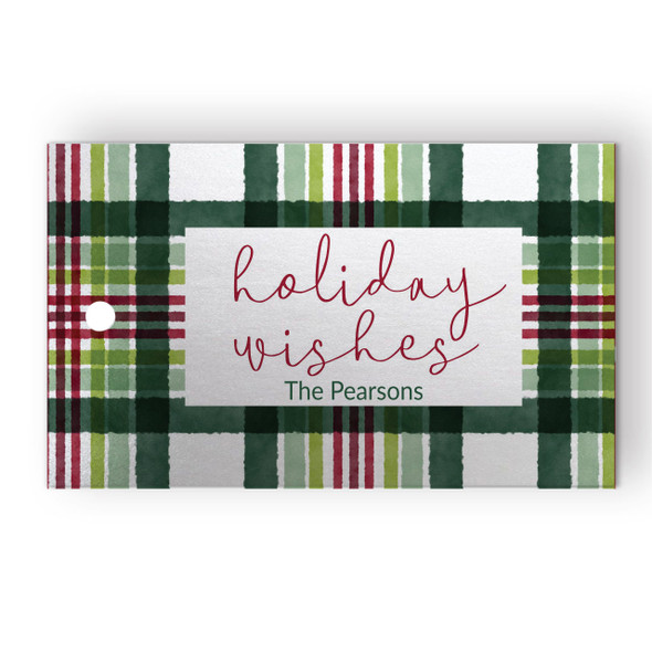 Holiday Wishes Plaid Gift Tags- Set of 41 - Pearl Holiday Wishes Plaid Gift Tags- Set of 41 - Pearl