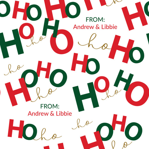 White HO HO HO Personalized Gift Wrap White HO HO HO Personalized Gift Wrap