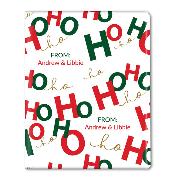 White HO HO HO Personalized Gift Wrap White HO HO HO Personalized Gift Wrap