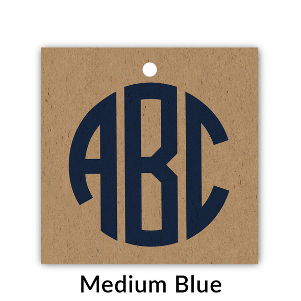 Square Monogrammed Gift Tags - Set of 35 - Kraft Square Monogrammed Gift Tags - Set of 35 - Kraft
