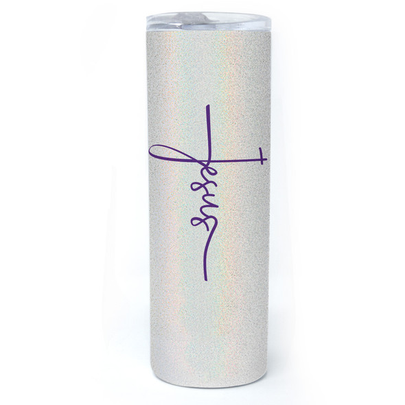 Jesus Cross Shimmer Tumbler 20 oz. Jesus Cross Shimmer Tumbler 20 oz.