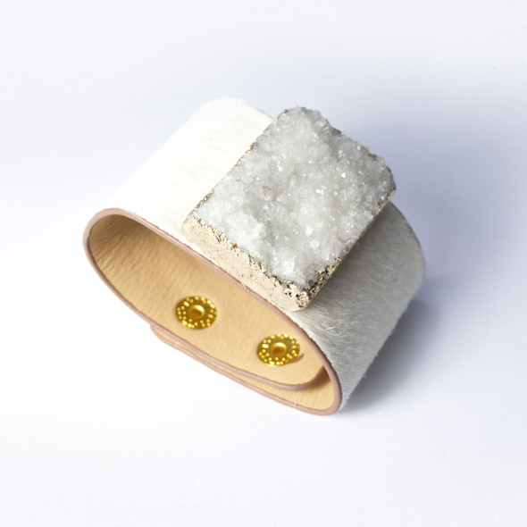 Drusy Leather Cuff Bracelet Drusy Leather Cuff Bracelet