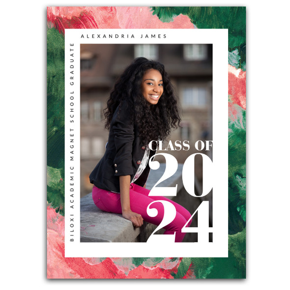Graduate Framed Photo Announcement- Painterly Graduate Framed Photo Announcement- Painterly