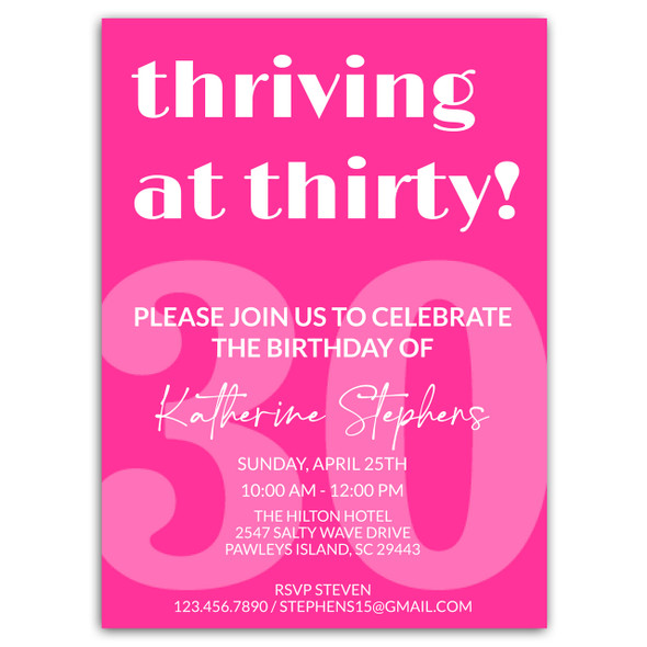 Thriving at Thirty Party Invitation Thriving at Thirty Party Invitation