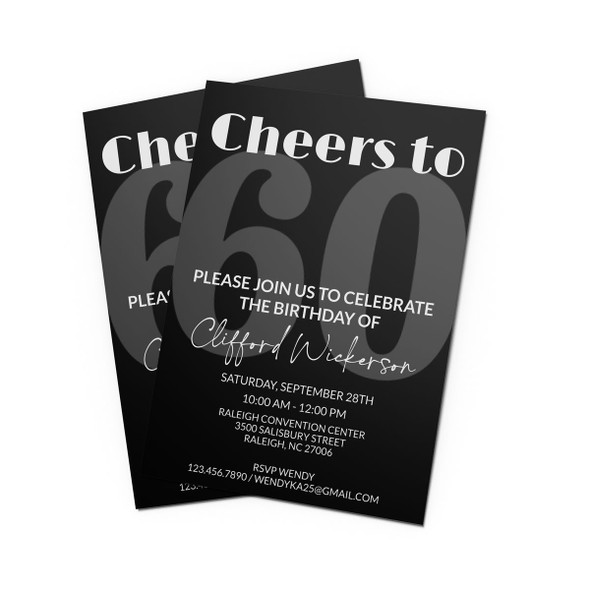 Cheers to 60 Years Party Invitation Cheers to 60 Years Party Invitation