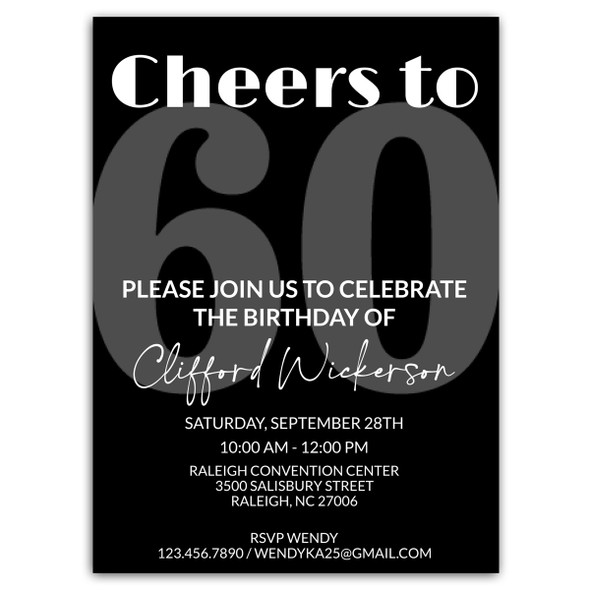 Cheers to 60 Years Party Invitation Cheers to 60 Years Party Invitation