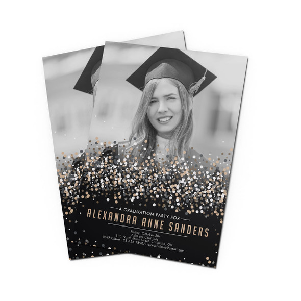 Confetti Fade Graduation Photo Announcement Confetti Fade Graduation Photo Announcement