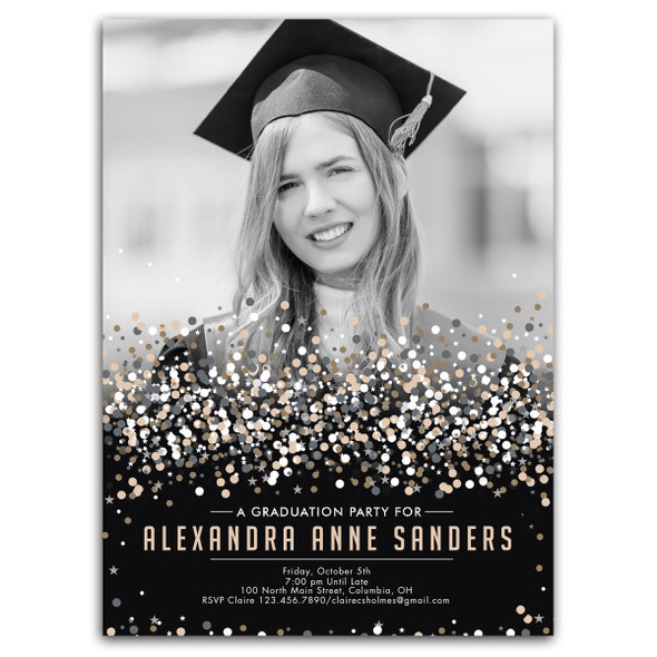 Confetti Fade Graduation Photo Announcement Confetti Fade Graduation Photo Announcement