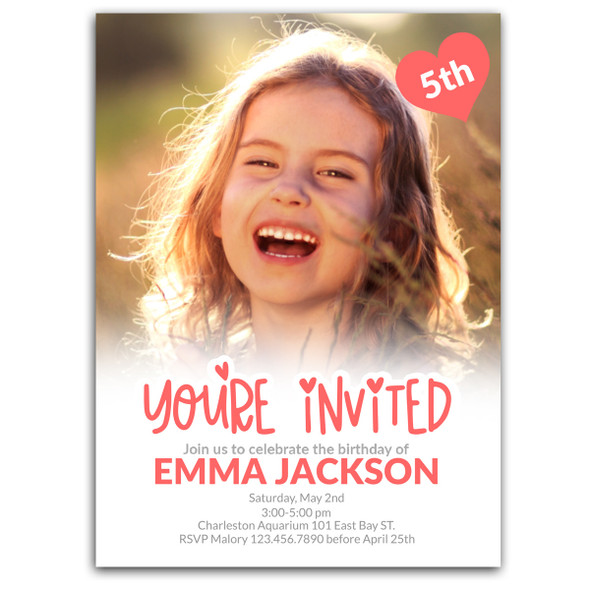 You're Invited Hearts Birthday Invitation You're Invited Hearts Birthday Invitation