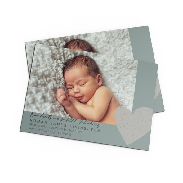 Our Heart Photo Birth Announcement Our Heart Photo Birth Announcement