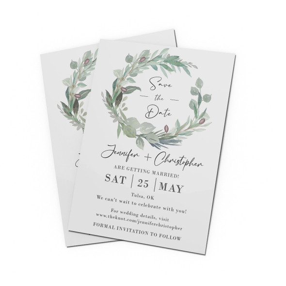 Watercolor Wreath Save The Date