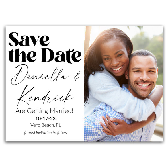 Simple Side Photo Save The Date Simple Side Photo Save The Date