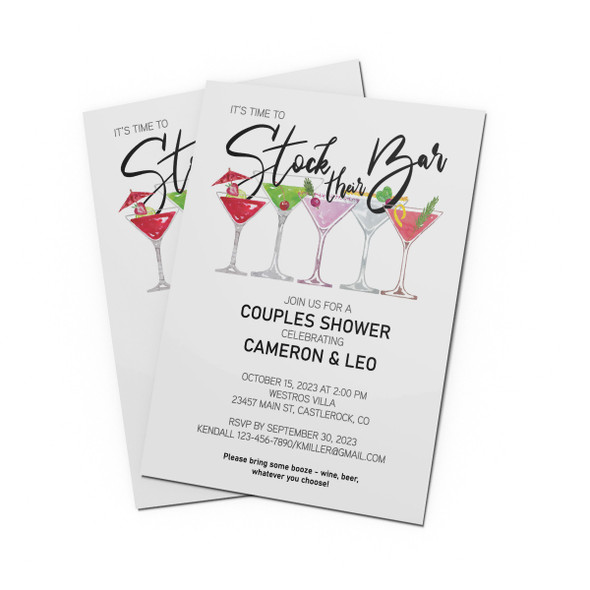 Stock Their Bar Shower Invitation Stock Their Bar Shower Invitation