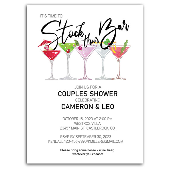 Stock Their Bar Shower Invitation Stock Their Bar Shower Invitation