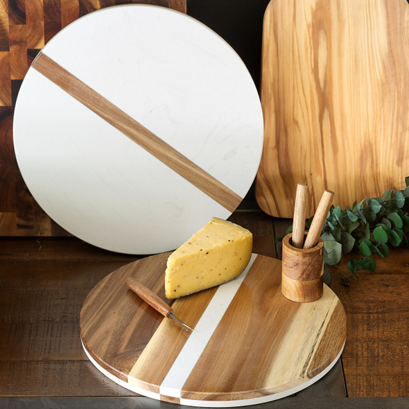 Acacia & Stone Reversible Round Board Acacia & Stone Reversible Round Board