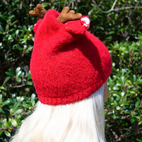 Red Deer Antler Beanie - Embroidered