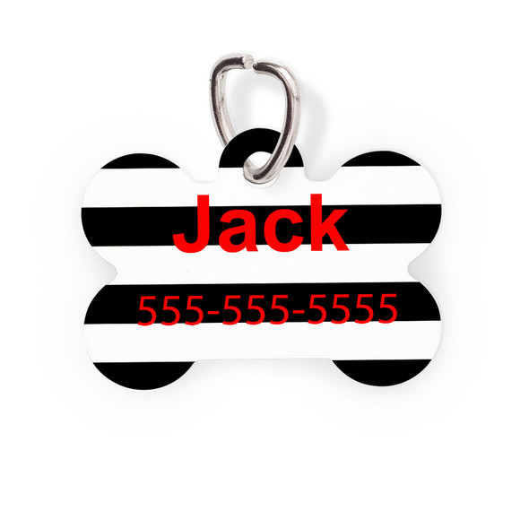 BW Modern Stripes Bone Pet Tag BW Modern Stripes Bone Pet Tag