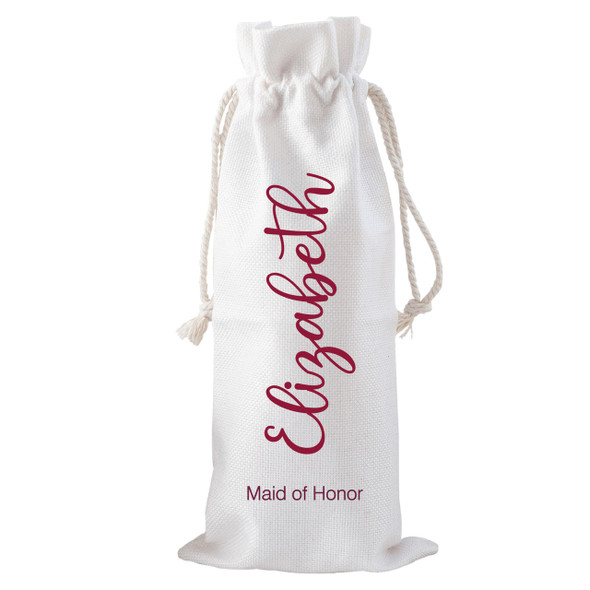 Wedding Party Drawstring Bottle Tote Wedding Party Drawstring Bottle Tote