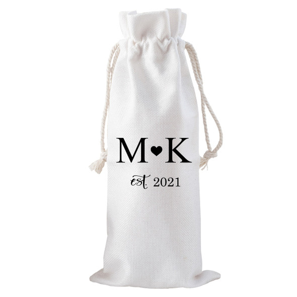 Heart Established Drawstring Bottle Tote Heart Established Drawstring Bottle Tote