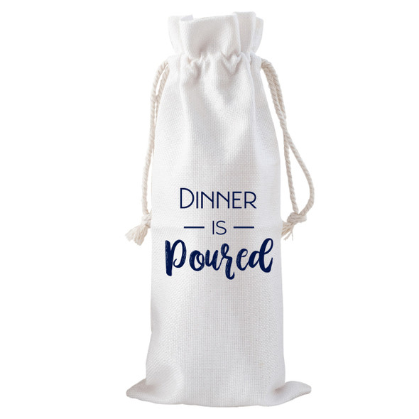 Dinner is Poured Drawstring Bottle Tote Dinner is Poured Drawstring Bottle Tote