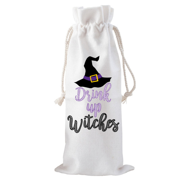 Drink Up Witches Drawstring Bottle Tote Drink Up Witches Drawstring Bottle Tote