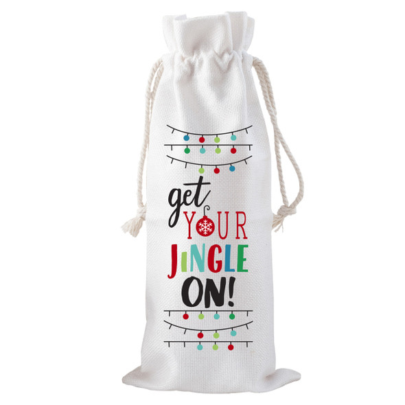 Get Your Jingle On Drawstring Bottle Tote Get Your Jingle On Drawstring Bottle Tote