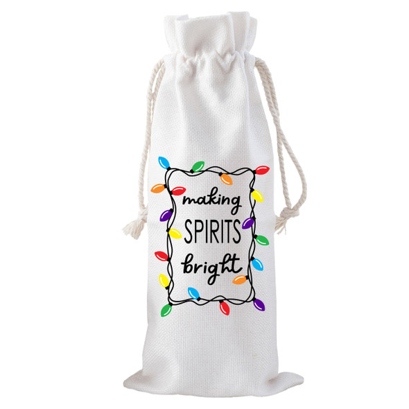 Making Spirits Bright Drawstring Bottle Tote Making Spirits Bright Drawstring Bottle Tote
