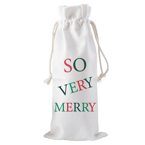 So Very Merry Drawstring Bottle Tote So Very Merry Drawstring Bottle Tote